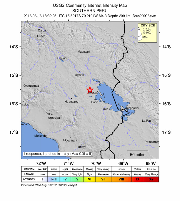 Did You Feel It? map: shaking reported by the public