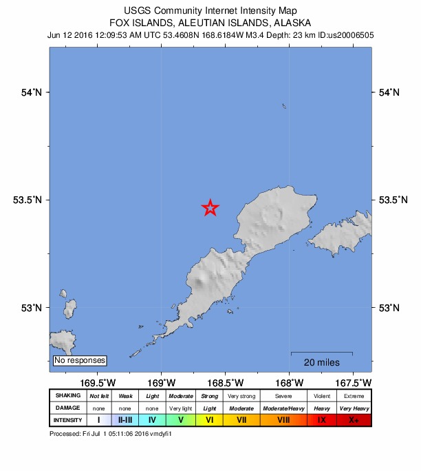 Did You Feel It? map: shaking reported by the public