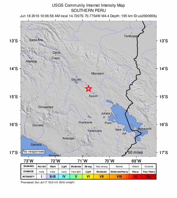 Did You Feel It? map: shaking reported by the public