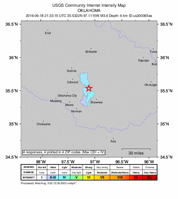 Did You Feel It? map: shaking reported by the public