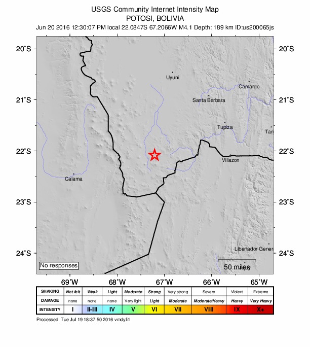 Did You Feel It? map: shaking reported by the public