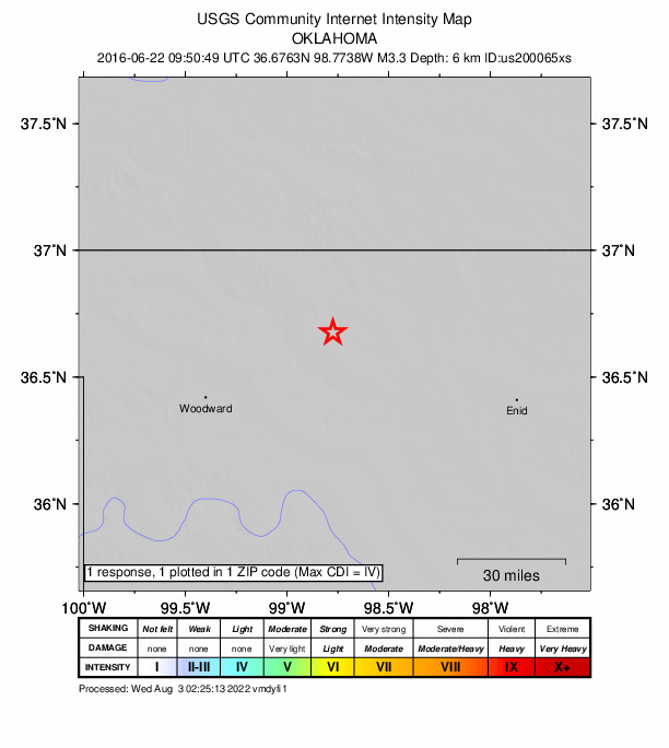 Did You Feel It? map: shaking reported by the public