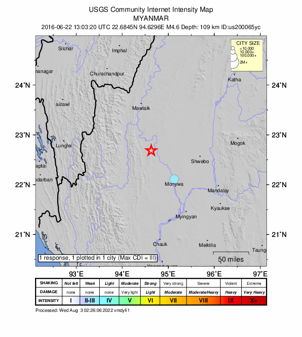 Did You Feel It? map: shaking reported by the public