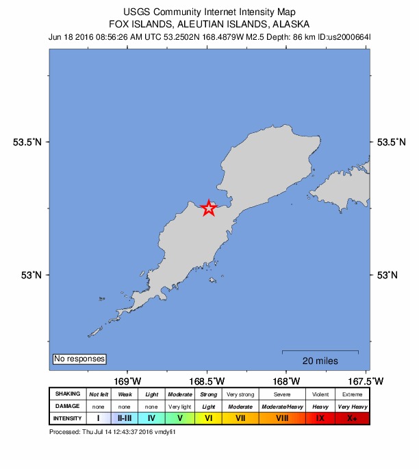 Did You Feel It? map: shaking reported by the public