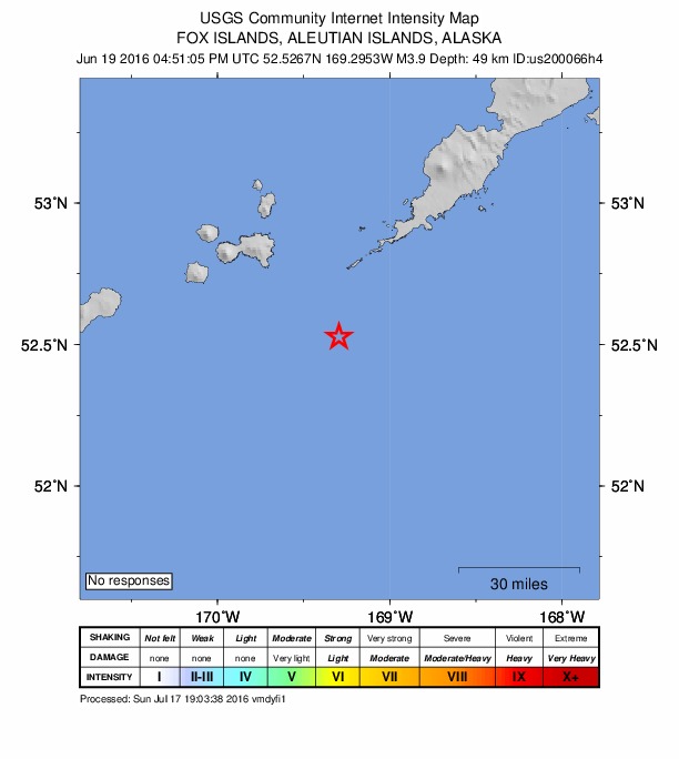 Did You Feel It? map: shaking reported by the public