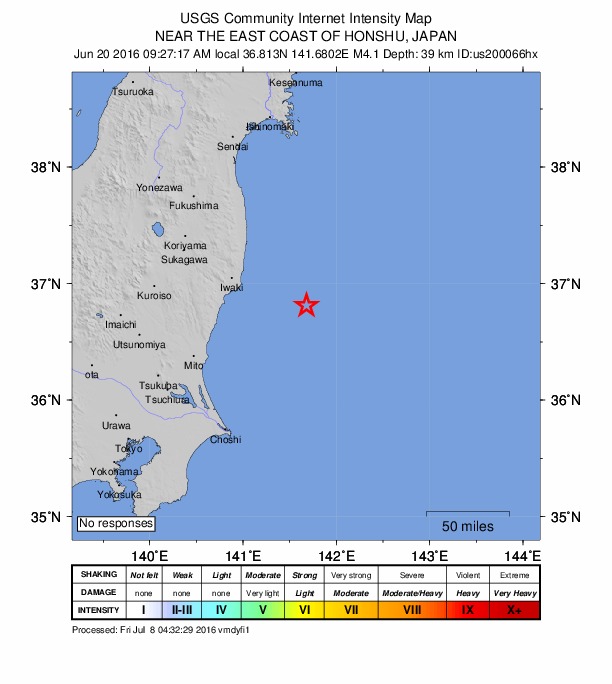Did You Feel It? map: shaking reported by the public