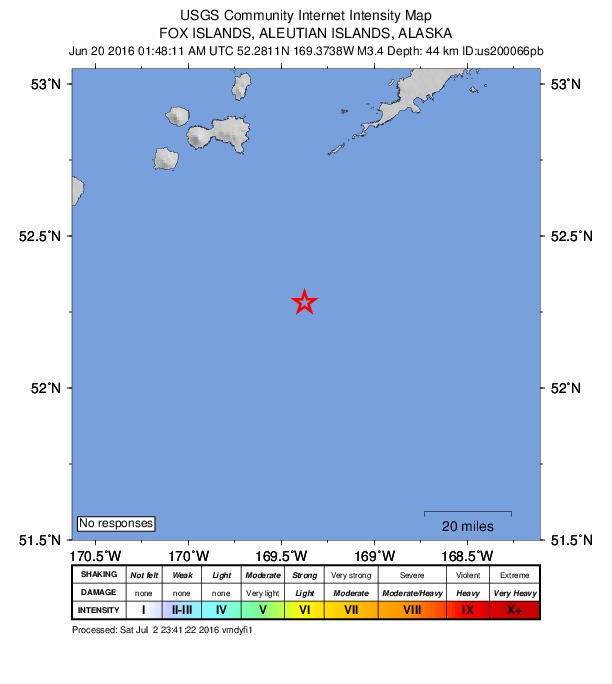 Did You Feel It? map: shaking reported by the public