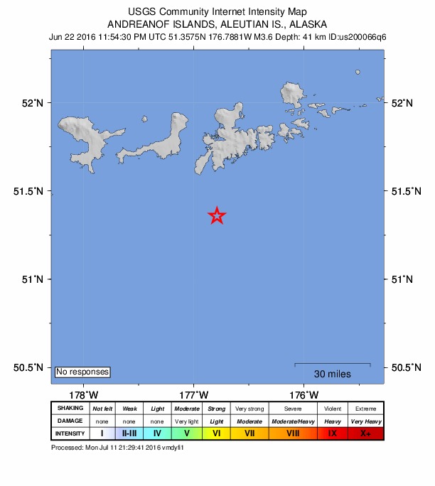 Did You Feel It? map: shaking reported by the public