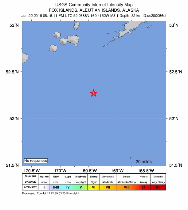 Did You Feel It? map: shaking reported by the public
