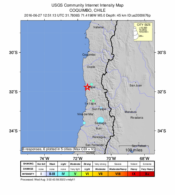 Did You Feel It? map: shaking reported by the public