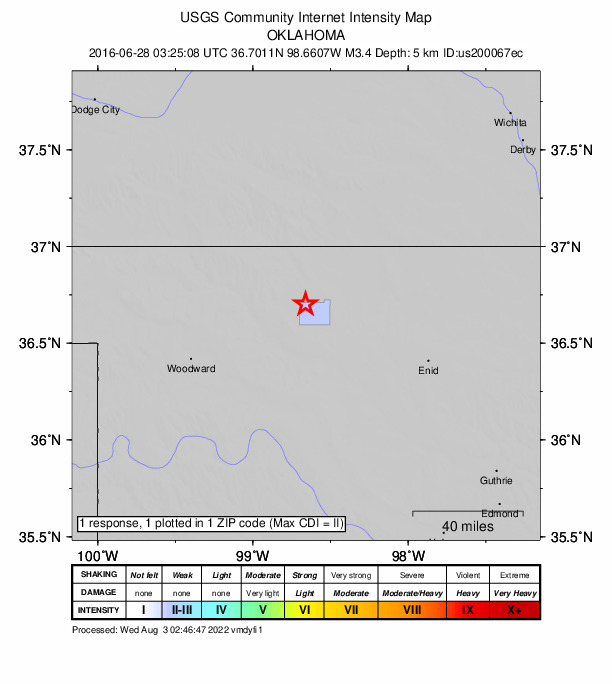 Did You Feel It? map: shaking reported by the public