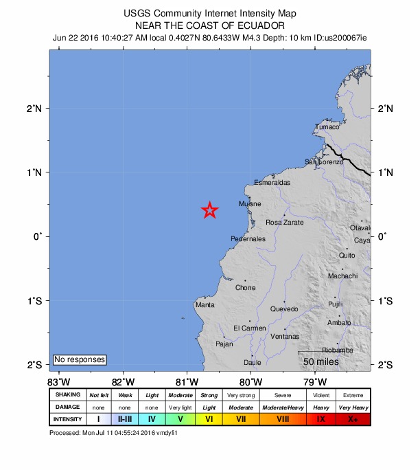 Did You Feel It? map: shaking reported by the public