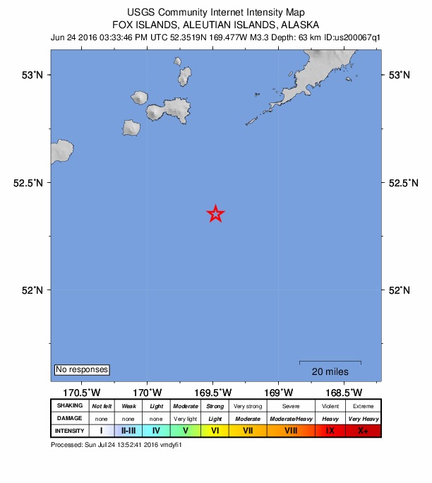 Did You Feel It? map: shaking reported by the public