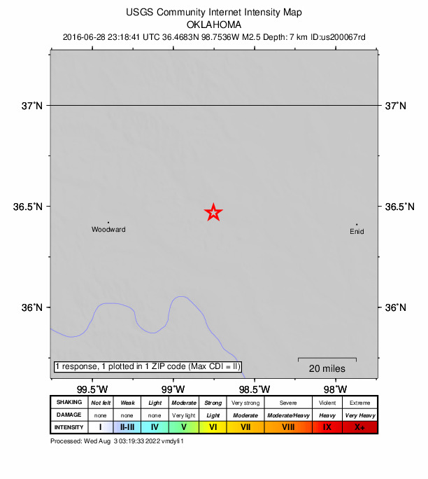 Did You Feel It? map: shaking reported by the public