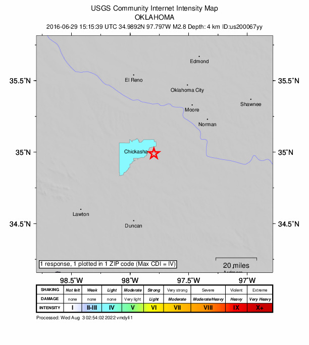 Did You Feel It? map: shaking reported by the public