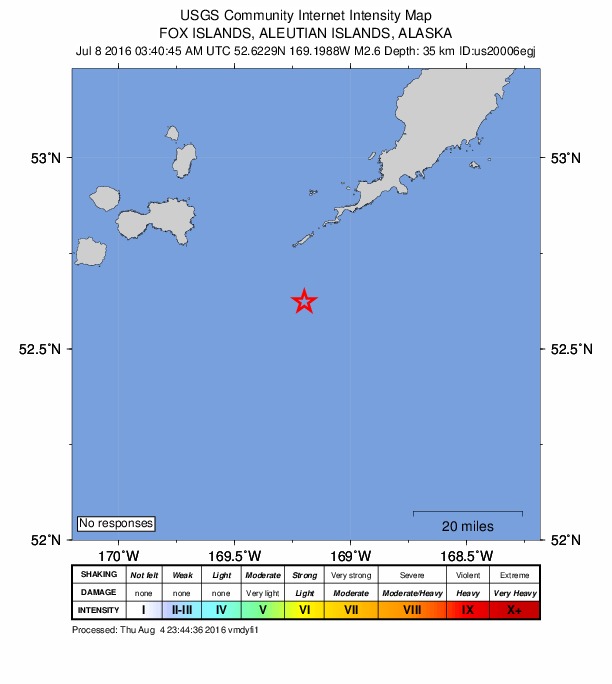 Did You Feel It? map: shaking reported by the public