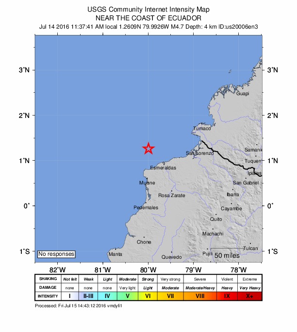 Did You Feel It? map: shaking reported by the public