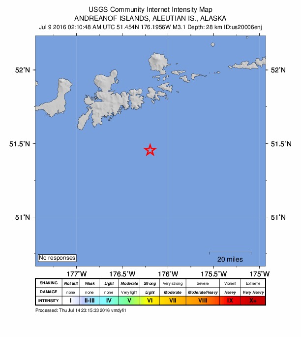 Did You Feel It? map: shaking reported by the public