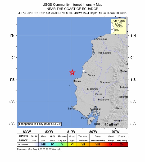 Did You Feel It? map: shaking reported by the public