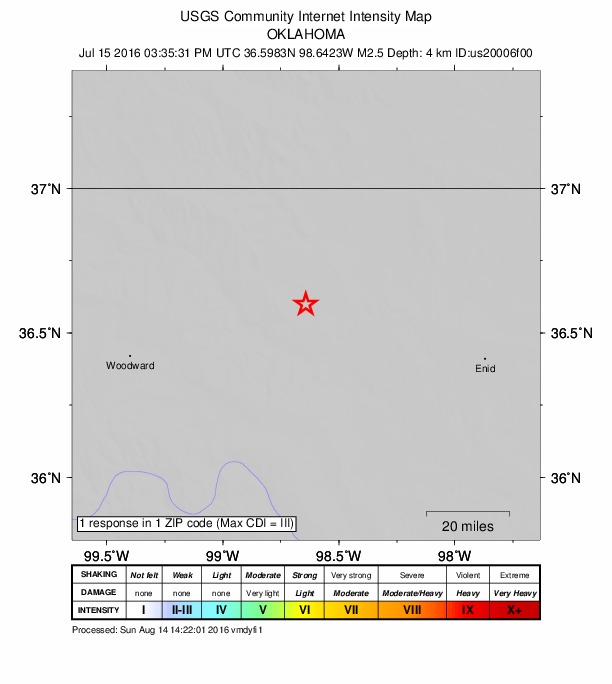 Did You Feel It? map: shaking reported by the public