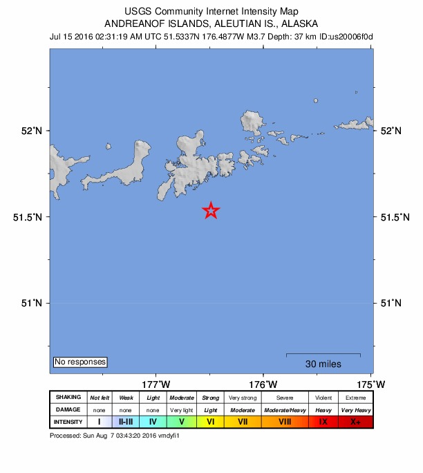 Did You Feel It? map: shaking reported by the public