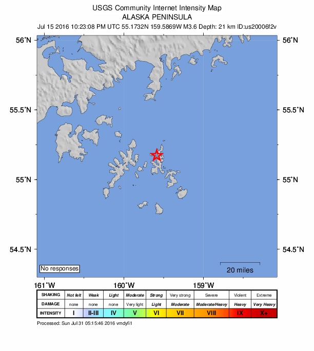 Did You Feel It? map: shaking reported by the public