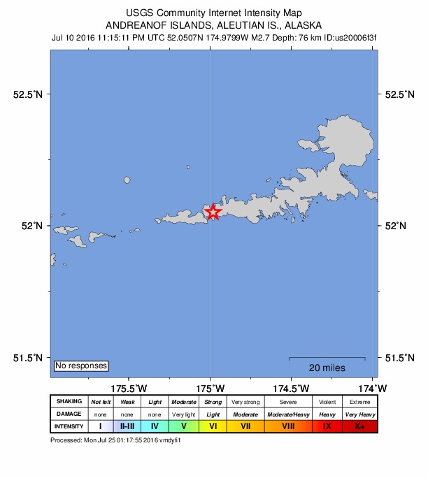 Did You Feel It? map: shaking reported by the public