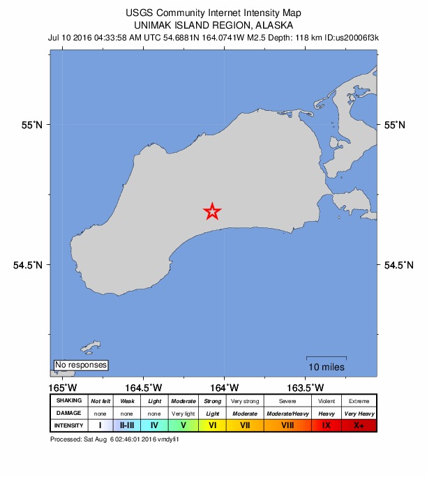 Did You Feel It? map: shaking reported by the public