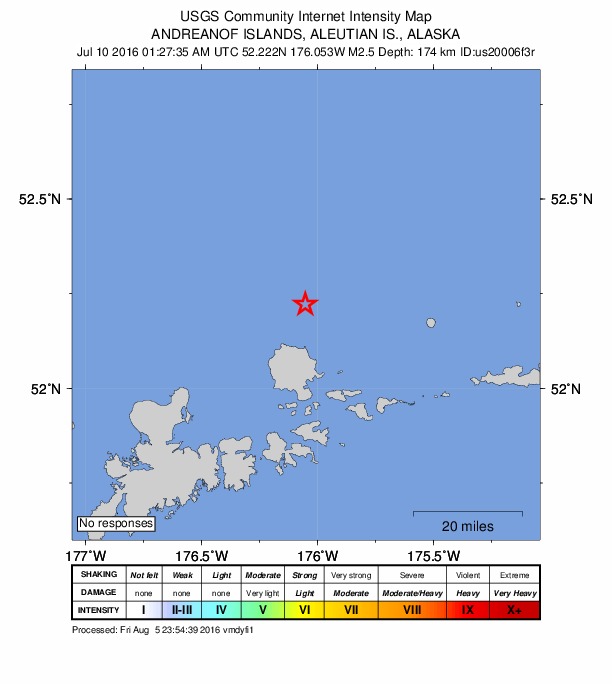 Did You Feel It? map: shaking reported by the public