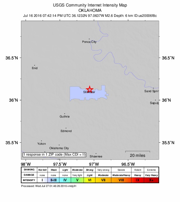 Did You Feel It? map: shaking reported by the public