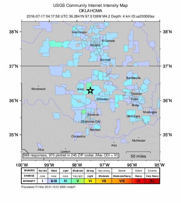 Did You Feel It? map: shaking reported by the public