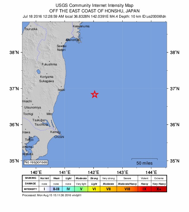 Did You Feel It? map: shaking reported by the public