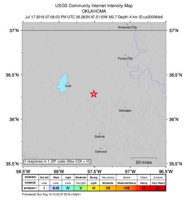 Did You Feel It? map: shaking reported by the public