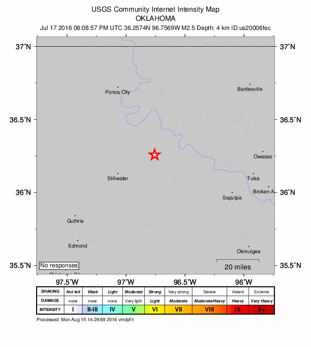 Did You Feel It? map: shaking reported by the public