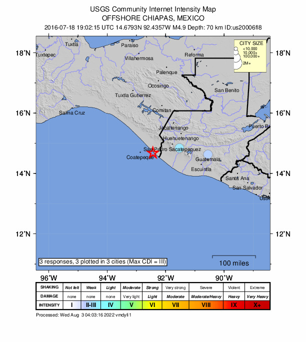 Did You Feel It? map: shaking reported by the public