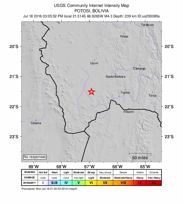 Did You Feel It? map: shaking reported by the public
