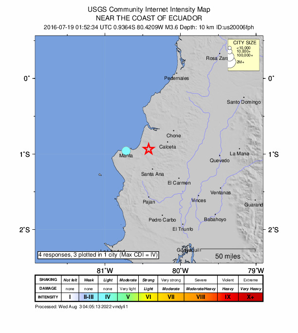 Did You Feel It? map: shaking reported by the public