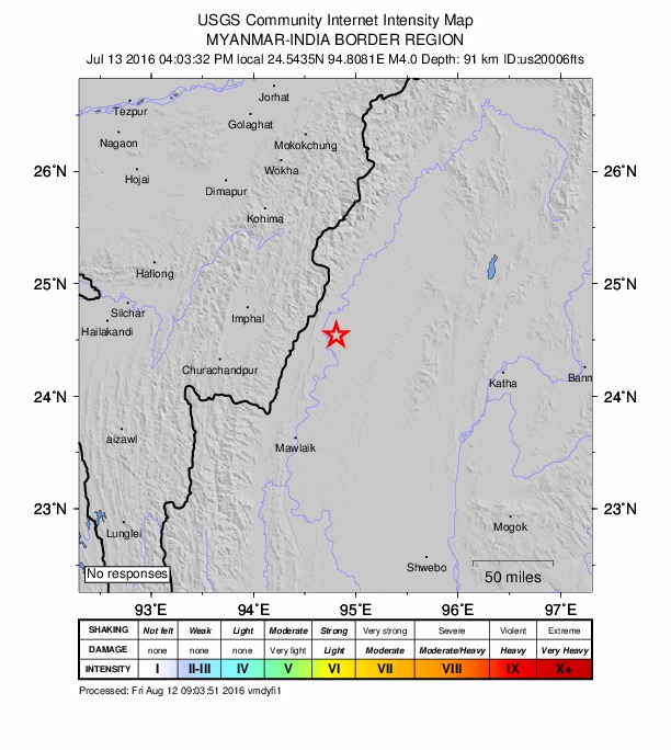 Did You Feel It? map: shaking reported by the public