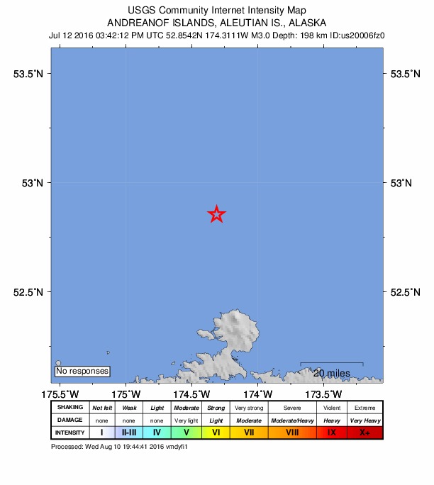 Did You Feel It? map: shaking reported by the public
