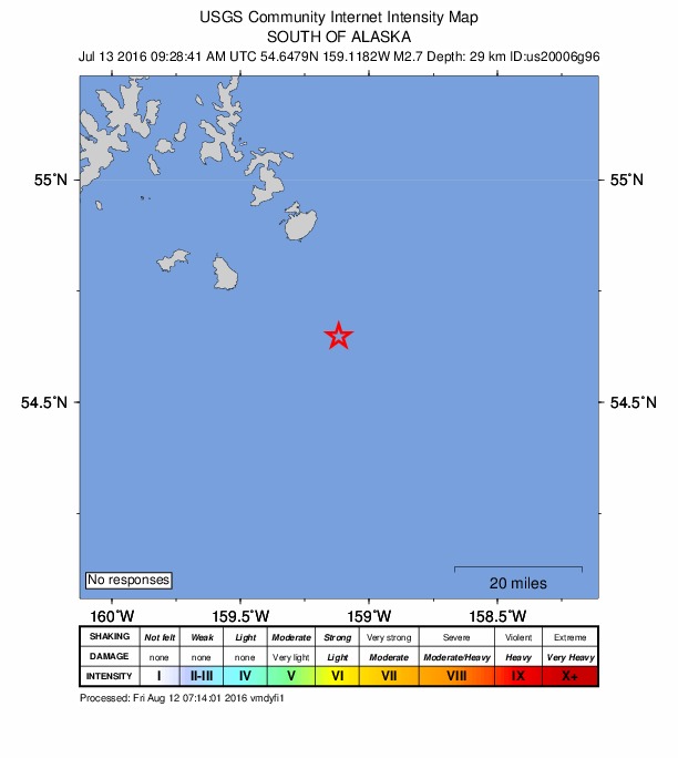 Did You Feel It? map: shaking reported by the public