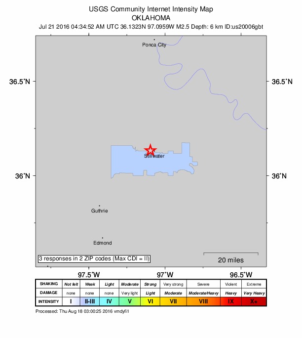 Did You Feel It? map: shaking reported by the public