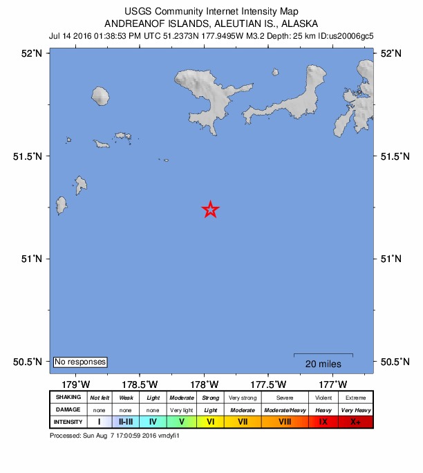 Did You Feel It? map: shaking reported by the public