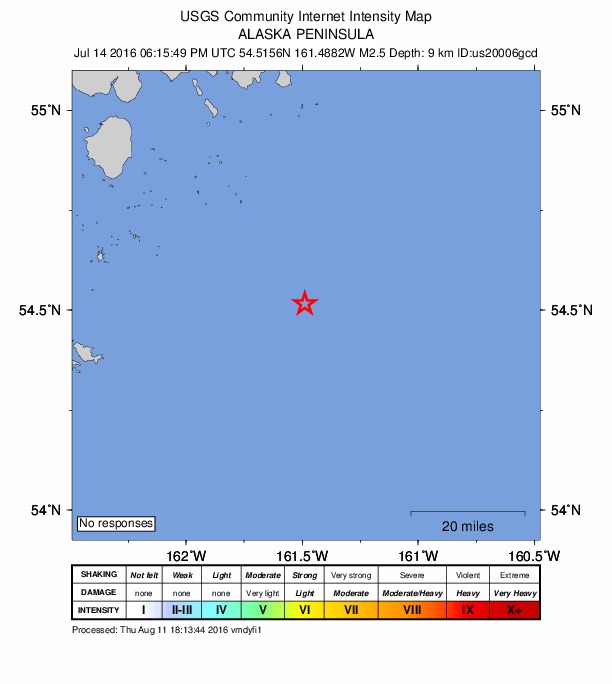 Did You Feel It? map: shaking reported by the public