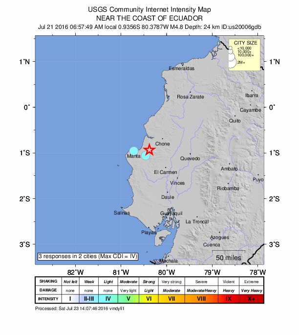 Did You Feel It? map: shaking reported by the public