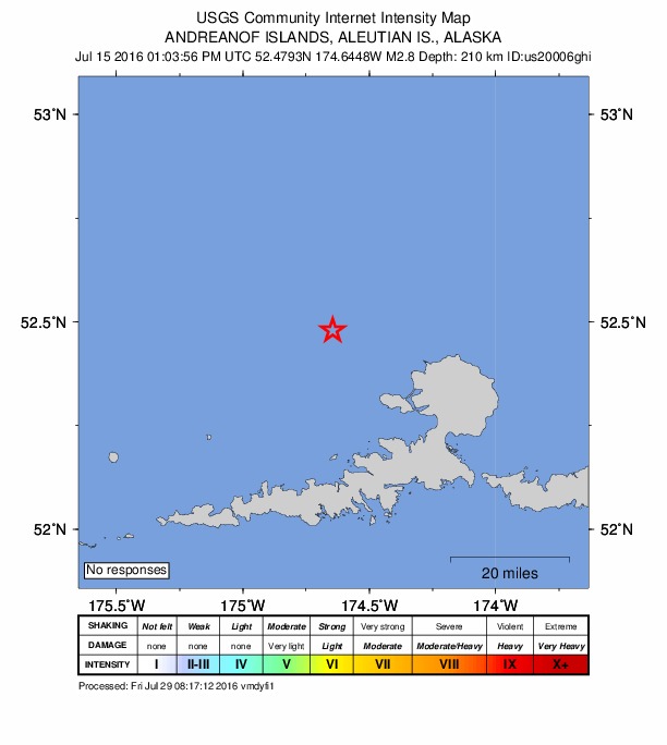 Did You Feel It? map: shaking reported by the public