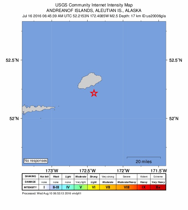 Did You Feel It? map: shaking reported by the public