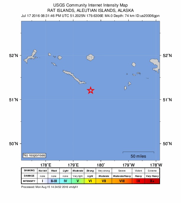 Did You Feel It? map: shaking reported by the public