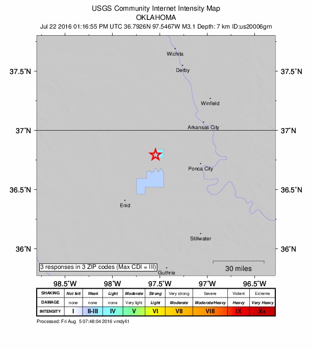Did You Feel It? map: shaking reported by the public