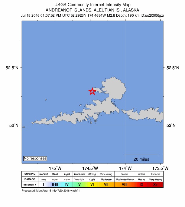 Did You Feel It? map: shaking reported by the public