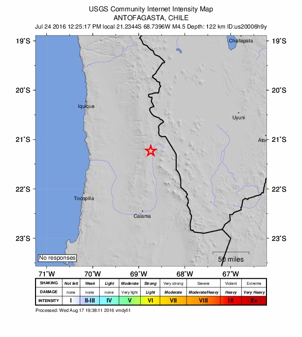 Did You Feel It? map: shaking reported by the public